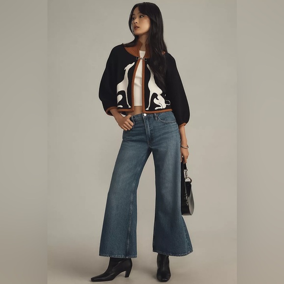 Anthropologie Maeve Dog Motif Cape Cardigan Sweater - NWT - Picture 3 of 6